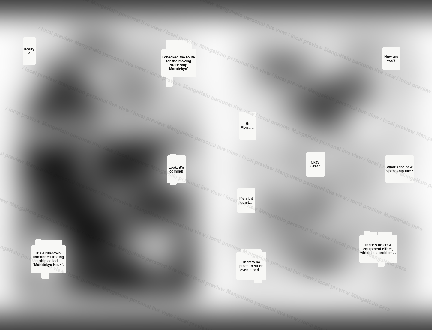 Strongly blurred Kindle manga page before using MangaHalo